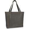 imageDALIX 20quot Solid Color Cotton Canvas Shopping Tote Bag in LavenderAsphalt Gray