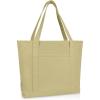 imageDALIX 20quot Solid Color Cotton Canvas Shopping Tote Bag in LavenderBeige