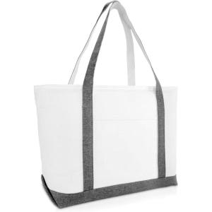imageDALIX 23quot Premium 24 oz Cotton Canvas Shopping Tote BagGray