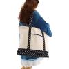 imageDALIX 22quot Shopping Tote Bag Heavy Cotton Canvas Zippered Navy Blue AnchorBlack Star