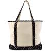 imageDALIX 22quot Shopping Tote Bag Heavy Cotton Canvas Zippered Navy Blue AnchorBlack Star