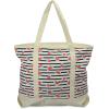 imageDALIX 22quot Shopping Tote Bag Heavy Cotton Canvas Zippered Navy Blue AnchorBlack Watermelon