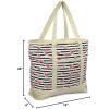 imageDALIX 22quot Shopping Tote Bag Heavy Cotton Canvas Zippered Navy Blue AnchorBlack Watermelon
