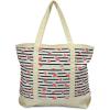 imageDALIX 22quot Shopping Tote Bag Heavy Cotton Canvas Zippered Navy Blue AnchorBlack Watermelon