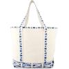 imageDALIX 22quot Shopping Tote Bag Heavy Cotton Canvas Zippered Navy Blue AnchorBlue Antique Fish