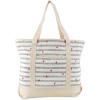 imageDALIX 22quot Shopping Tote Bag Heavy Cotton Canvas Zippered Navy Blue AnchorGray Flamingo