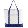imageDALIX 22quot Shopping Tote Bag Heavy Cotton Canvas Zippered Navy Blue AnchorNavy Blue Anchor