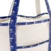imageDALIX 22quot Shopping Tote Bag Heavy Cotton Canvas Zippered Navy Blue AnchorNavy Blue Anchor