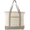 imageDALIX 22quot Shopping Tote Bag Heavy Cotton Canvas Zippered Navy Blue AnchorStriped Banana