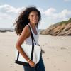 imageDALIX Daily Shoulder Tote Bag Premium Cotton in Mint GreenBlack