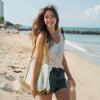 imageDALIX Daily Shoulder Tote Bag Premium Cotton in Mint GreenBrown