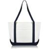 imageDALIX Daily Shoulder Tote Bag Premium Cotton in Mint GreenNavy Blue