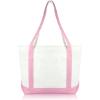 imageDALIX Daily Shoulder Tote Bag Premium Cotton in Mint GreenPink