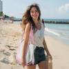 imageDALIX Daily Shoulder Tote Bag Premium Cotton in Mint GreenPink