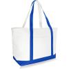 imageDALIX Daily Shoulder Tote Bag Premium Cotton in Mint GreenRoyal Blue