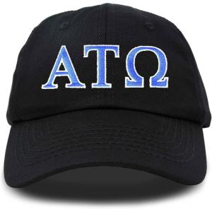 imageDALIX Alpha Tau Omega Fraternity Greek Letters Ball Cap Embroidered HatBlack