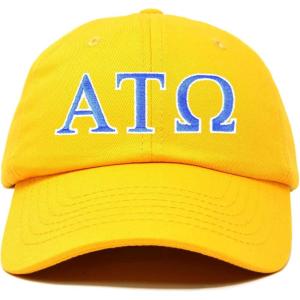 imageDALIX Alpha Tau Omega Fraternity Greek Letters Ball Cap Embroidered HatGold
