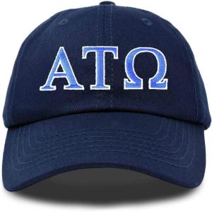 imageDALIX Alpha Tau Omega Fraternity Greek Letters Ball Cap Embroidered HatNavy Blue