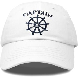imageDALIX Captain Hat Sail Baseball Cap Navy Boat Men WomenWhite