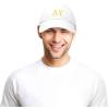 imageDALIX Delta Upsilon Fraternity Greek Letters Ball Cap Embroidered HatWhite