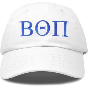 imageDALIX Beta Theta Pi Fraternity Greek Letters Ball Cap Embroidered HatWhite