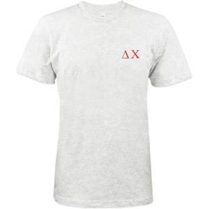 imageDALIX Delta Chi Greek Letters TShirt Mens Embroidered Fraternity ShirtAsh Gray