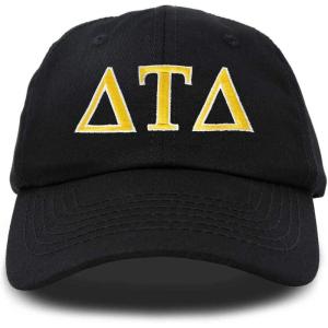 imageDALIX Delta Tau Delta Fraternity Greek Letters Ball Cap Embroidered HatBlack