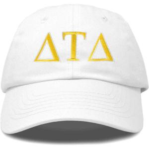 imageDALIX Delta Tau Delta Fraternity Greek Letters Ball Cap Embroidered HatWhite