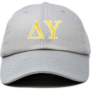 imageDALIX Delta Upsilon Fraternity Greek Letters Ball Cap Embroidered HatGray