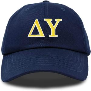 imageDALIX Delta Upsilon Fraternity Greek Letters Ball Cap Embroidered HatNavy Blue