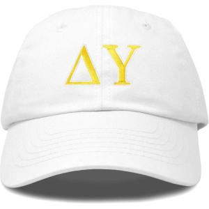 imageDALIX Delta Upsilon Fraternity Greek Letters Ball Cap Embroidered HatWhite
