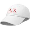 imageDALIX Delta Chi Fraternity Greek Letters Ball Cap Embroidered HatWhite