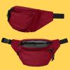 imageDALIX Fanny Pack w 3 Pockets Traveling Concealment Pouch Airport Money BagMaroon