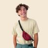 imageDALIX Fanny Pack w 3 Pockets Traveling Concealment Pouch Airport Money BagMaroon