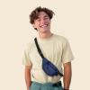 imageDALIX Fanny Pack w 3 Pockets Traveling Concealment Pouch Airport Money BagNavy Blue