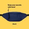 imageDALIX Fanny Pack w 3 Pockets Traveling Concealment Pouch Airport Money BagNavy Blue