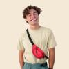 imageDALIX Fanny Pack w 3 Pockets Traveling Concealment Pouch Airport Money BagRed