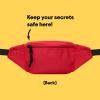 imageDALIX Fanny Pack w 3 Pockets Traveling Concealment Pouch Airport Money BagRed