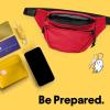 imageDALIX Fanny Pack w 3 Pockets Traveling Concealment Pouch Airport Money BagRed