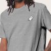 imageDALIX Ghost Embroidered Relaxed Heavy Soft Cotton T Shirt MensAthletic Heather