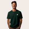 imageDALIX Ghost Embroidered Relaxed Heavy Soft Cotton T Shirt MensForest Green