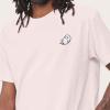 imageDALIX Ghost Embroidered Relaxed Heavy Soft Cotton T Shirt MensPink