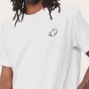 imageDALIX Ghost Embroidered Relaxed Heavy Soft Cotton T Shirt MensWhite