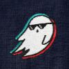 imageDALIX Ghost Life Embroidered Relaxed Heavy Soft Cotton T Shirt MensNavy Blue