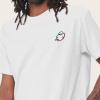 imageDALIX Ghost Life Embroidered Relaxed Heavy Soft Cotton T Shirt MensWhite