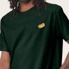 imageDALIX Hot Dog Embroidered Relaxed Heavy Soft Cotton T Shirt MensForest Green