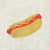 imageDALIX Hot Dog Embroidered Relaxed Heavy Soft Cotton T Shirt MensNatural