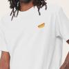 imageDALIX Hot Dog Embroidered Relaxed Heavy Soft Cotton T Shirt MensWhite