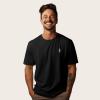 imageDALIX Robot Glow in The Dark Embroidered Relaxed Heavy Soft Cotton T Shirt MensBlack