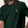 imageDALIX Robot Glow in The Dark Embroidered Relaxed Heavy Soft Cotton T Shirt MensForest Green